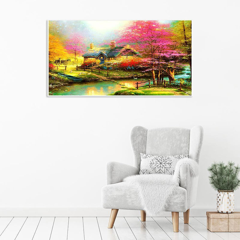 5D DIY Full Drill Diamond Painting Scenery Embroidery Mosaic Kits Bedroom Decor