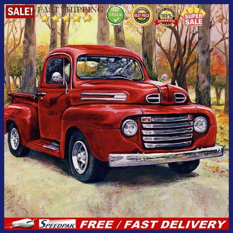 DIY Diamond Painting Kits Full Round Drill Red Car by Woods Home Decoration Gift
