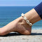Women Girls Adjustable Cowrie Ankle Foot Chain Shell Bracelet Handmade Braided