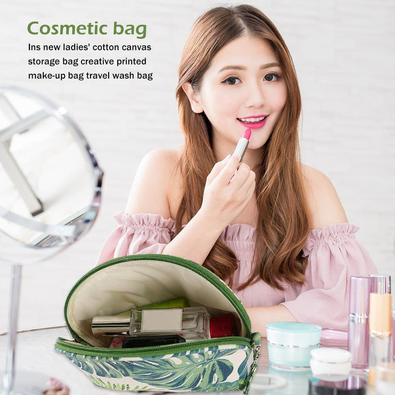 Print Cosmetic Bag Make Up Clutch Portable Travel Women Makeup Wash Storage B