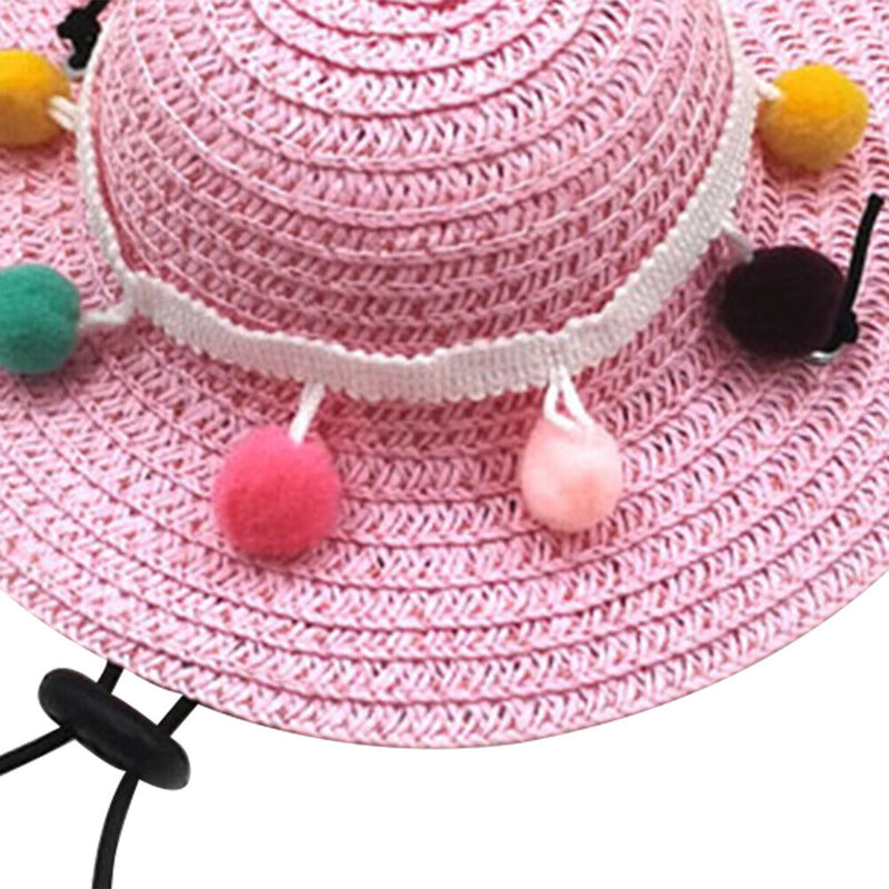 Colorful Adjustable Dog Straw Cool Sun Hats Puppy Pet Cat Costume Pet Supplies