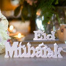 Eid Mubarak Wooden Letter Ornament Islamic Ramadan Dining Decors Supply C6F7