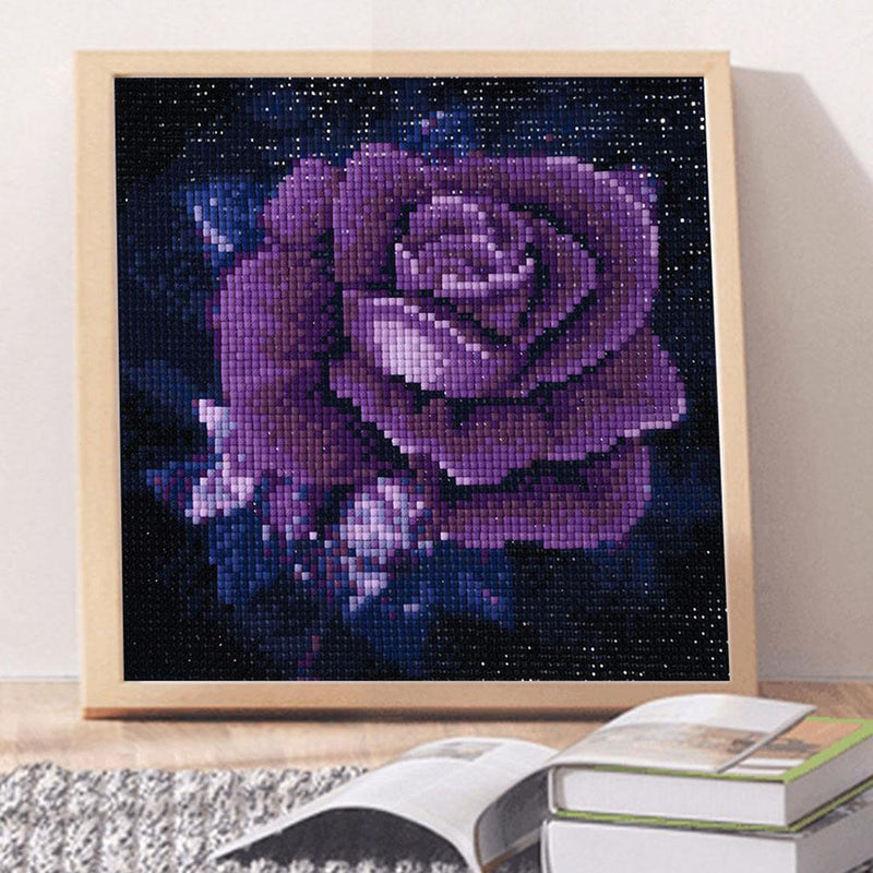 5D DIY Full Drill Square Diamond Painting Purple Rose Cross Stitch Mosaic