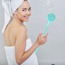 Double-Sided Silicone Long Handle Back Massage Exfoliation Wisp Body Scrub Brush
