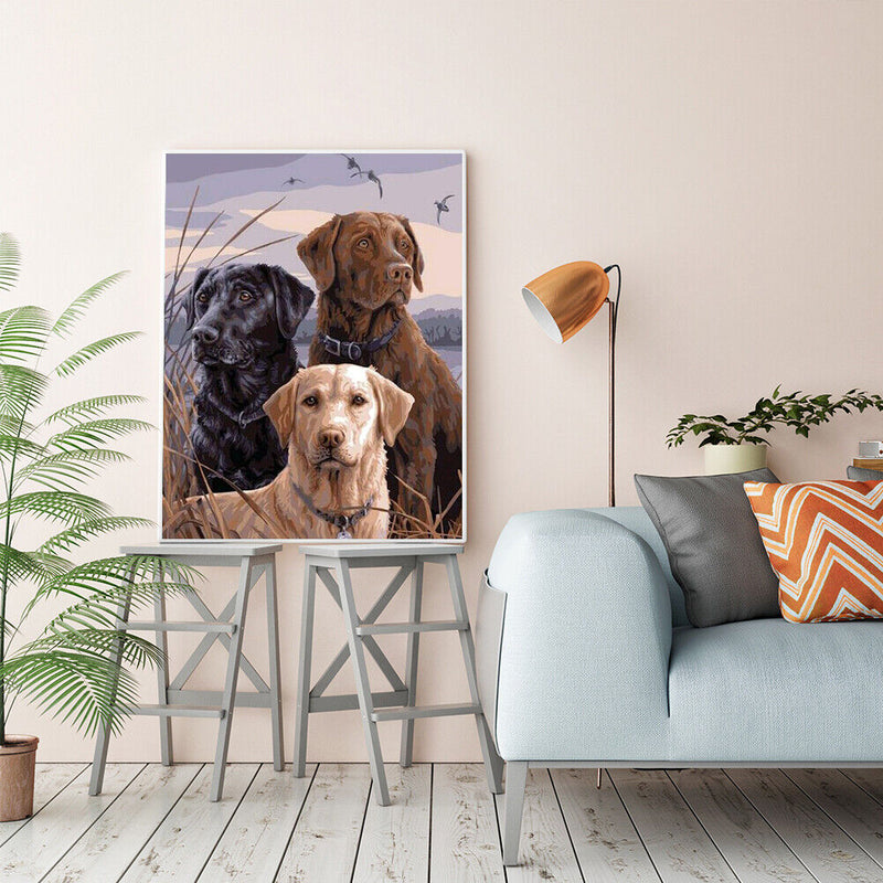 DIY Paint By Number Kit Dog Animal Series No Frame for Home Decoration Art