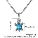 Alloy Rhinestone Pendant Tortoise Necklace Jewelry Set Necklace Earrings Set