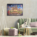 Full Cross Stitch Eco-cotton Thread 11CT Stamped Castle Wall Art Home Decor Kit