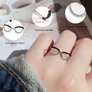 Mini Glasses Shaped Split Ring Finger Buckle Personality Jewelry for Women