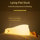 Cute Cartoon Lying Duck Night Lights Kids Bedroom Bedside Pat Sleep Lamp