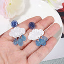 Creative Fashion Jewelry Ear Clip Short Cloud Earrings Raindrop Acrylic