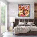 Full Round Drill Flowers Loving Deer Drawing 5D DIY Diamond Painting Kit