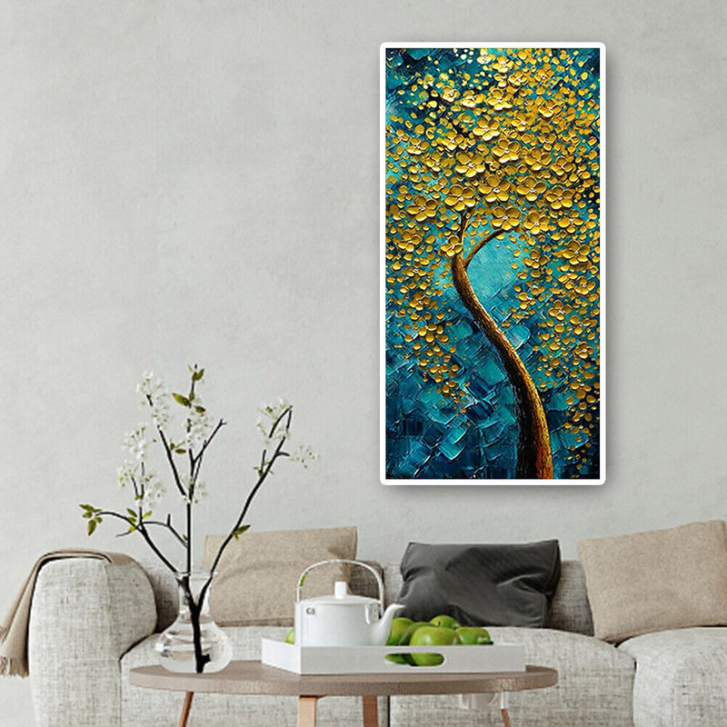 DIY Golden Flower Tree Diamond Painting Full Round Rhinestone Embroidery Mo