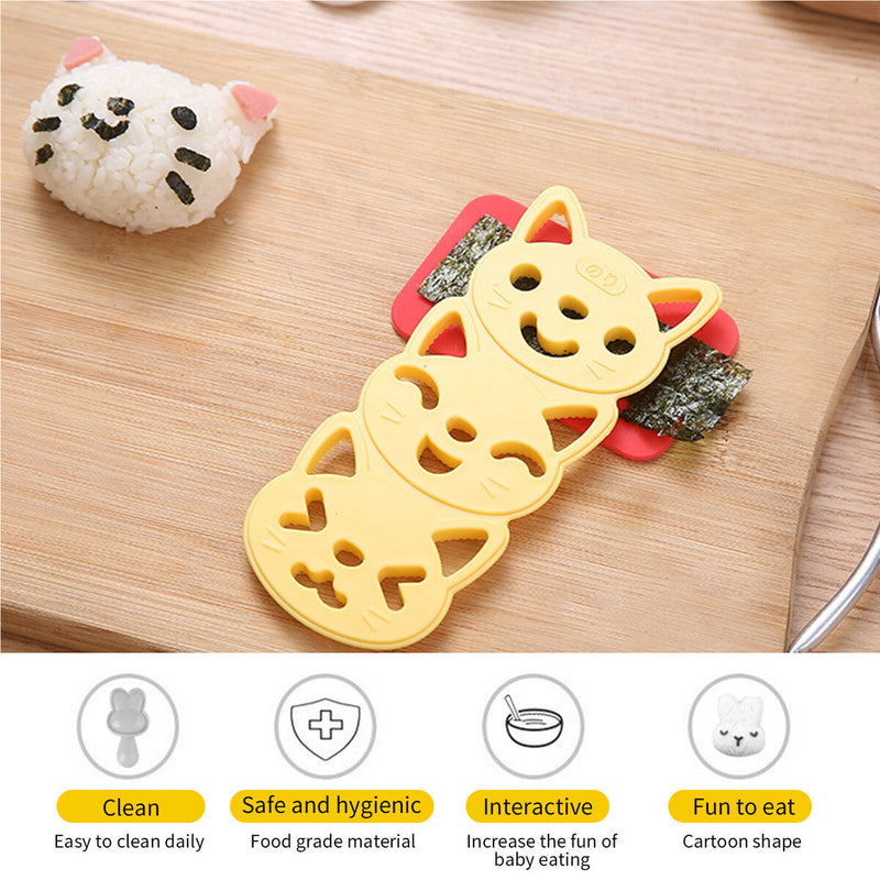 Sushi Mold Rice Ball Mold - Cartoon Cat Pattern Nori Sushi Bento Accessory