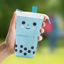 Pencil Case Standing Stationery Bag-Transformer Bag Smile Face Dot Organizer