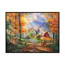 Full Cross Stitch 11CT Cotton Thread DIY Autumn Forest Printed Embroidery K