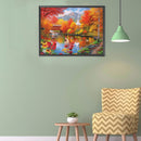 5D DIY Diamond Painting Autumn Lake Full Round Drill Mosaic Rhinestone Pict