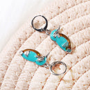 Girls Metal Turquoise Jewelry Gifts Pendant Ear Hoop Ear Dangle Bird Earrings