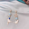 Elegant Jewelry Sweet Starlight Asymmetric Earrings Cute Cat Rhinestone Tassel