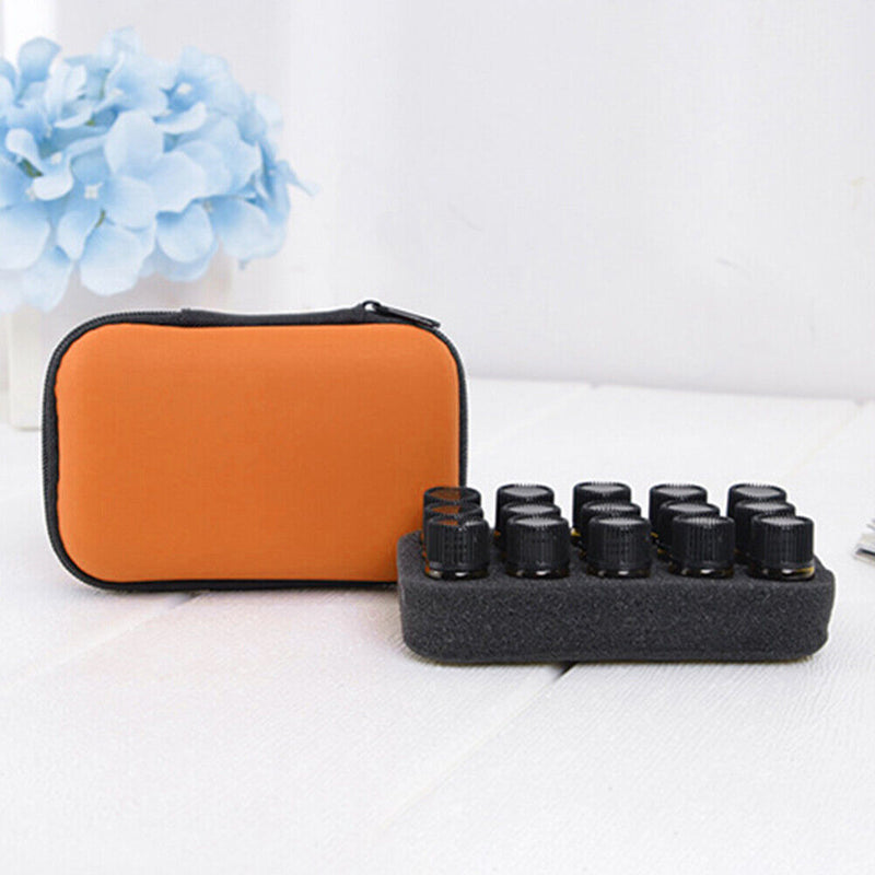 15 Slot Essential Oil Bottle Holder Rollers Storage Bag Organizer (Orange) Newly