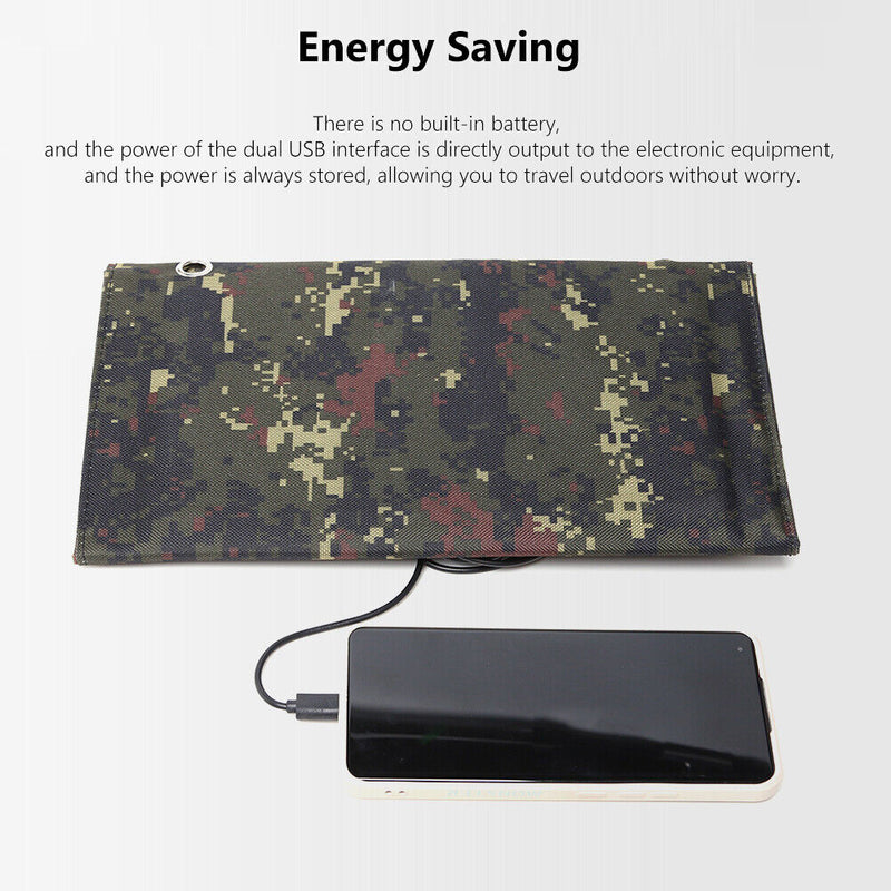 5V Cell Charger Dual USB Solar Power Panel Folding for Outdoor Tool (3 Fold