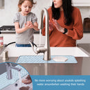 Bathroom Faucet Water Catcher Mat Sink Draining Pad Behind Faucet (Grey)