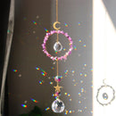 #A Crystal Diamond Prisms Hanging Curtain Chaser Light Catcher Moon Star Pendant