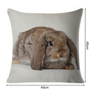 Rabbit Printed Cushion Linen Bed Throw Pillow Case Artistic Home Decor Cover