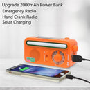 Rechargeable Flashlight Emergency Radio 2000mAh Solar Charging Hand Crank Radio