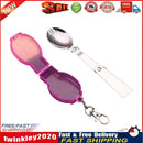 Outdoor Camping Utensil Stainless Steel Folding Spork with Box (Purple) Newly