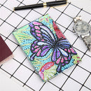 DIY Special Shaped Diamond Painting Butterfly PU Passport Protection Cover Newly