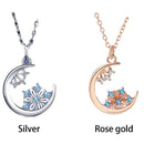 Snowflake Necklace Snowflake Clavicle Charm Stars Moon Charm Necklace Pendant