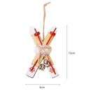 Wooden Sleigh Christmas Tree Hanging Ornaments Shop Window Pendant Xmas Decor