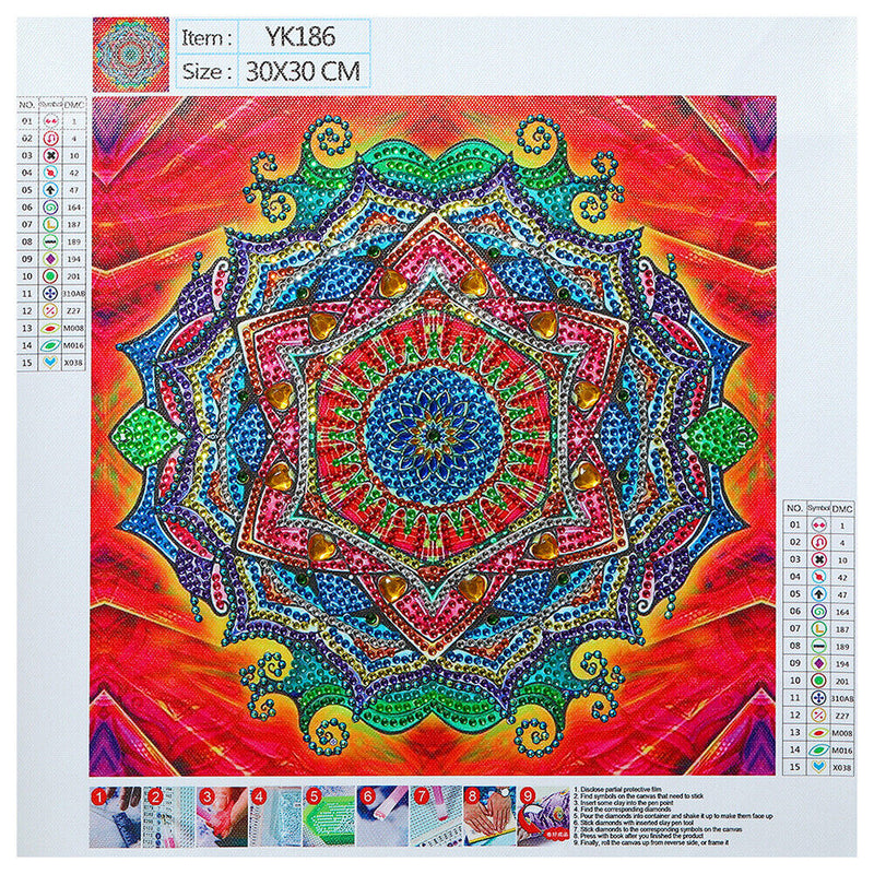 5D DIY Partial Special Shaped Drill Diamond Painting Mandala Decor (YK186) Newly