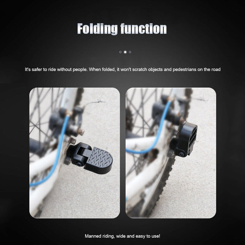 Aluminum Alloy Folding Footrest Pegs Bike Rear Pedals for Electric MTB Bicycle