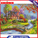 Country House Full Cross Stitch 14CT Counted Embroidery Wall Crafts Home Decor