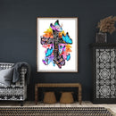 5D Kit Rhinestone DIY Butterfly on Cross Full Round Drill Diamond Painting