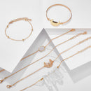 6pcs Retro Shell Flower Bracelet Slice Bangles Women Jewelry Gift (Style 8)