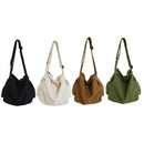 Soft Canvas Shoulder Crossbody Bag Large Capacity Casual Handbags (Coffee)