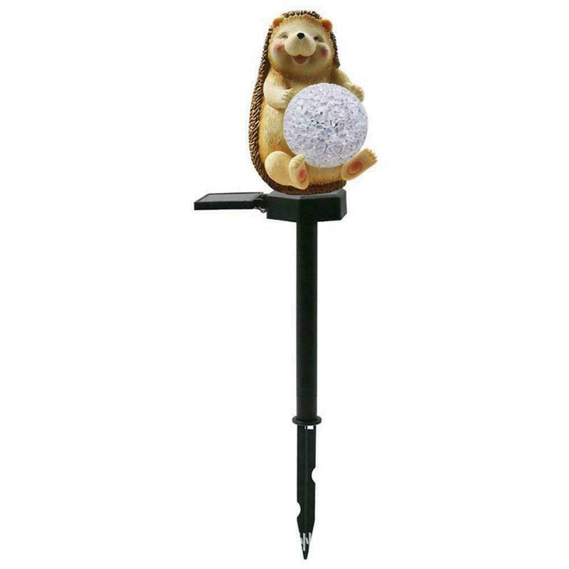 Solar Powered Garden LED Lights Hedgehog Animal Lawn Waterproof Ornament E0O1