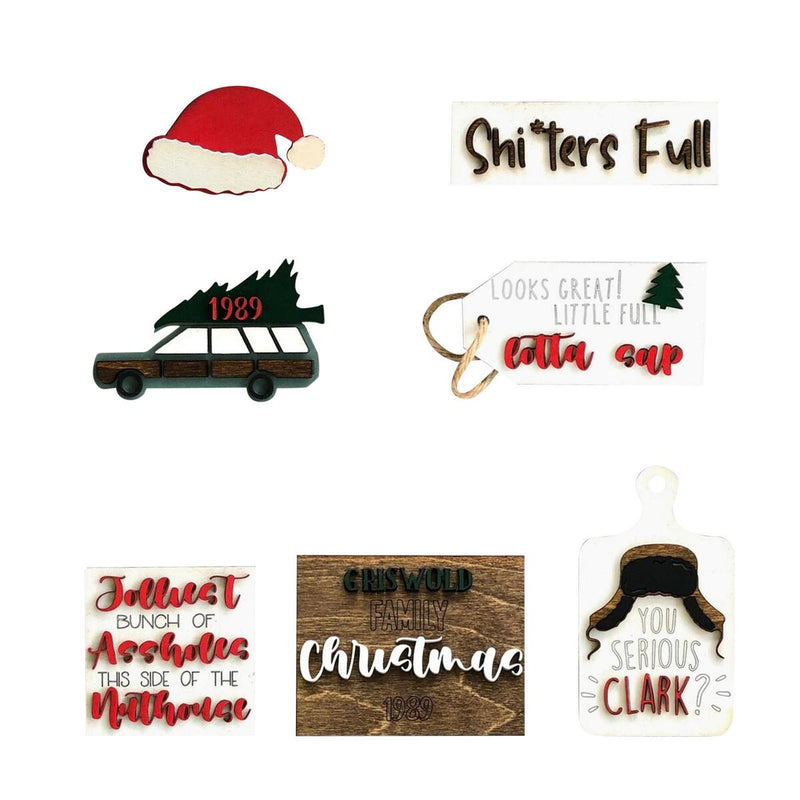 Christmas Sign Wood Table Decoration Farmhouse Tiered Tray Decor Ornament~