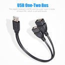 High Speed USB2.0 Male to Dual USB Female USB Charging Y Splitter Extension Cord