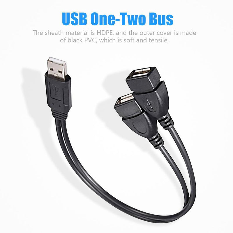 High Speed USB2.0 Male to Dual USB Female USB Charging Y Splitter Extension Cord