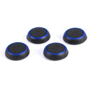4pcs Silicone Joystick Analog Thumbstick Grip Cover for PS4 (Black+Blue)