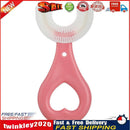 Silicone U-shaped Toothbrush 360 Degree Soft Brush for Kids (Heart Pink) Newly