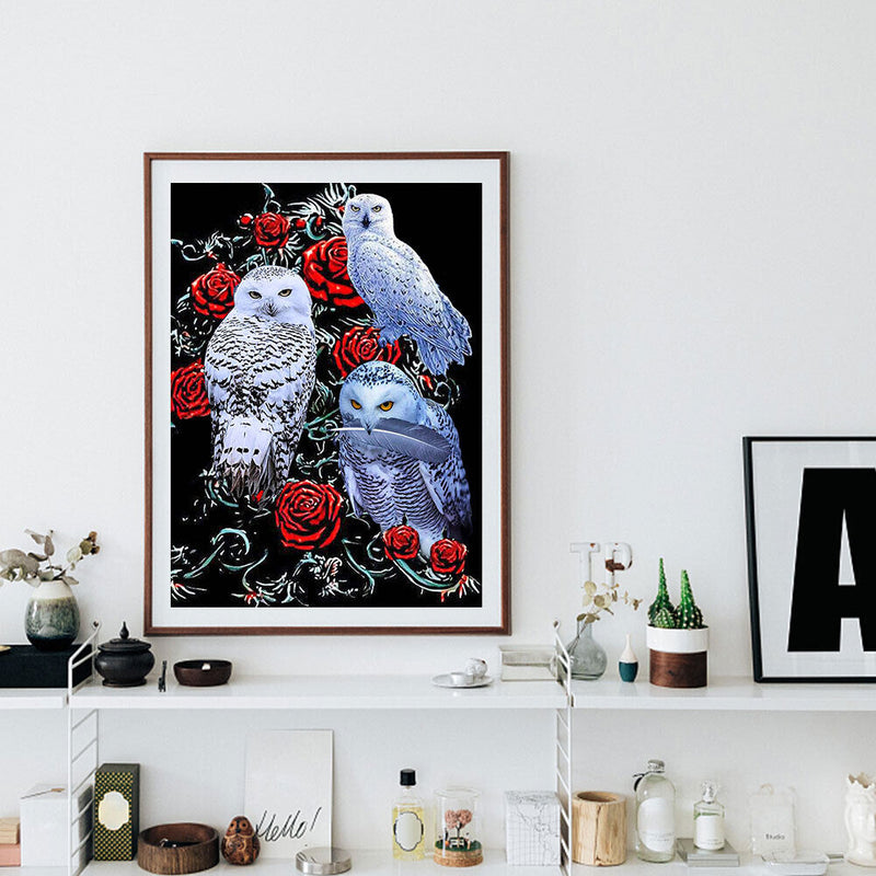 5D DIY Diamond Painting Kits Full Square Drill Rose Owl Mosaic Wall Picture