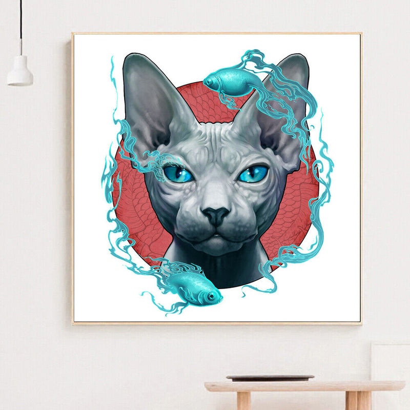 5D Diamond Painting Hairless Cat Full Round Drill Mosaic DIY Rhinestone Arts