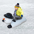 Cartoon PVC Inflatable Skiing Circle with Handle Kids Winter Snow Playing Sled