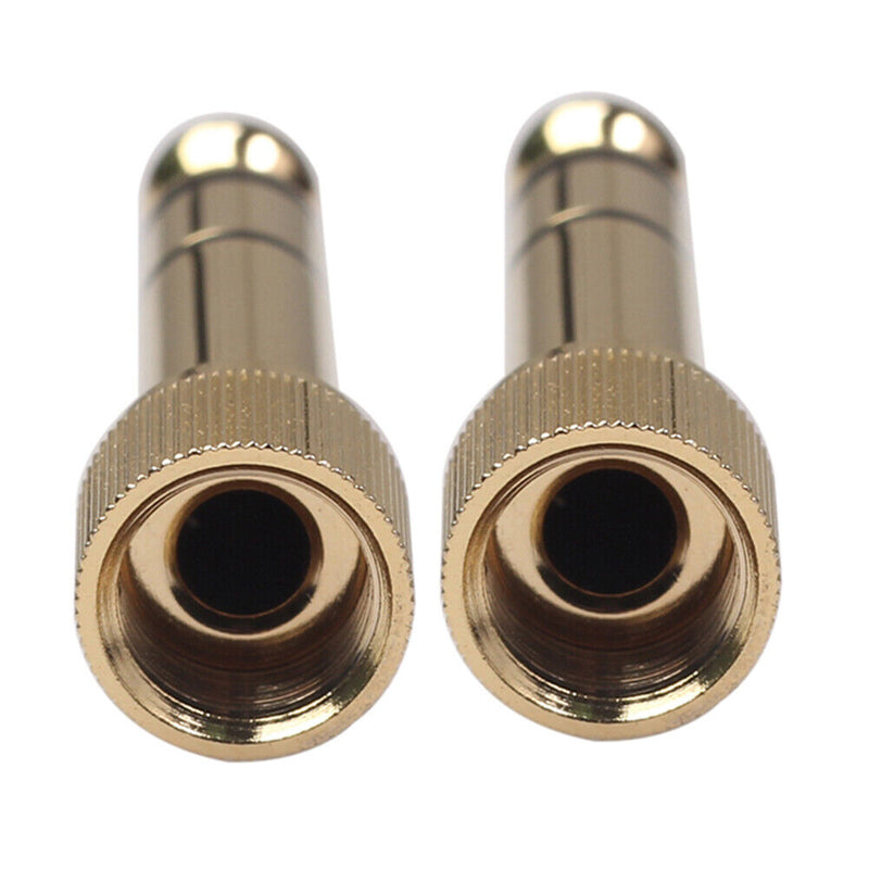 1/2pcs 6.35mm Male to 3.5mm Female Plug Jack Mic Audio Screw Adapter Converter