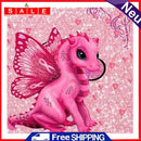 DIY 5D Full Drill Round Diamond Painting Kit Pink Dinosaur Drawing Home Decor