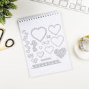 2pcs Metal Cutting Dies Stencil Stamps DIY Craft Heart Flower Embossing (C)